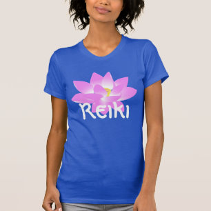 T-shirt "Reiki" avec une fleur rose de lotus