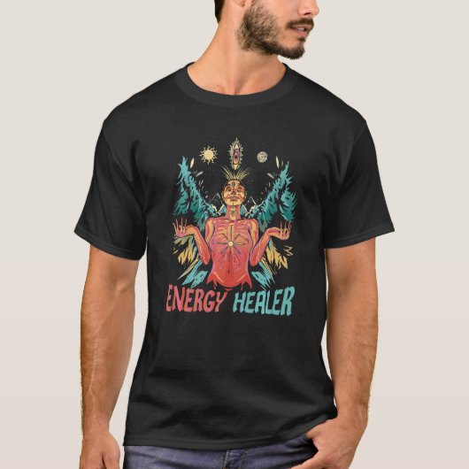 T-shirt Reiki Healing Namaste Yoga Cloison - Energy Heale (Devant)