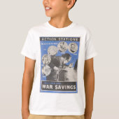 T-shirt Réimpression de l'affiche britannique de guerre. (Devant)