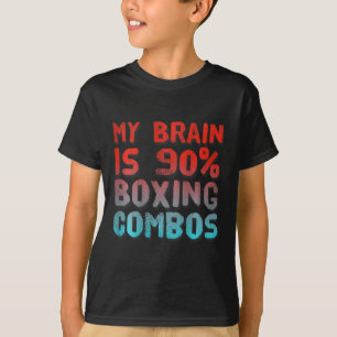 T-shirt Réimprimé Mon Cerveau Est 90% Combos En Boxe Impri