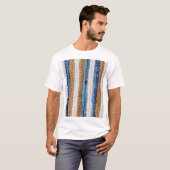 T-shirt Rein patchwork : jean recyclé tapis. (Devant entier)
