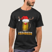 T-shirt Reinbeer Funny Reindeer Bière Noël Noël Dri (Devant)