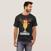 T-shirt Reinbeer Noël Père Noël Lights Reindeer Bière (Devant entier)