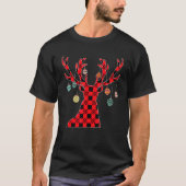 T-shirt Reindeder Lampes de Noël Buffalo Plaid Tree 1 (Devant)