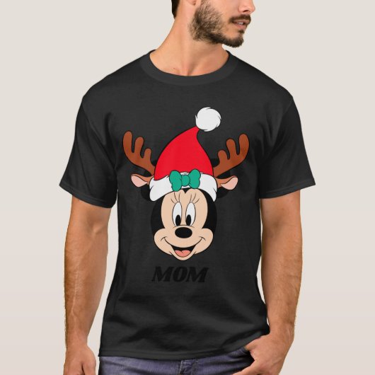 T-shirt Reindeer Antlers Santa Hat  (Devant)