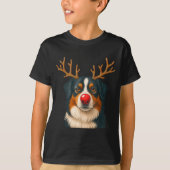 T-shirt Reindeer Australian Shepherd Christmas Aussie Dog (Devant)