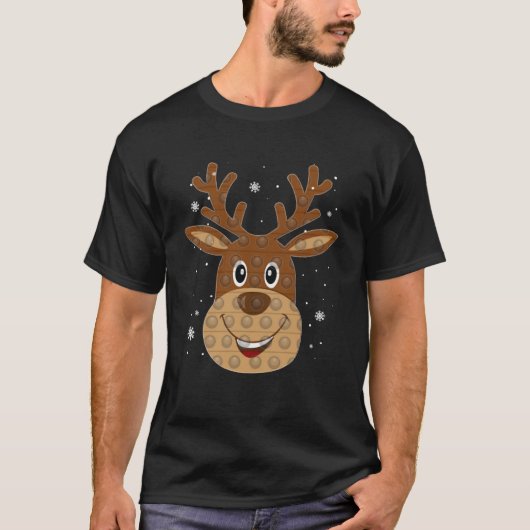 T-shirt Reindeer Christmas Pop It Fidget Toy Xmas Kids Tod (Devant)