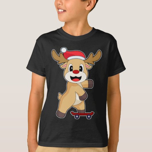 T-shirt Reindeer Christmas Skater (Devant)