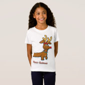 T-Shirt Reindeer Dachshund Joyeux Noël (Devant entier)