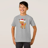 T-shirt Reindeer de Noël, Cute Reindeer, Santa Hat (Devant entier)