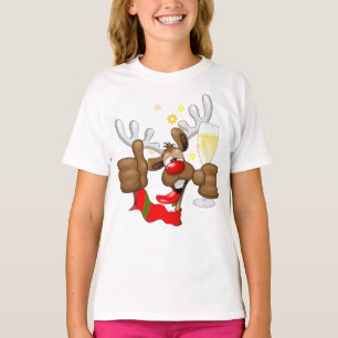 T-shirt Reindeer Drunk Funny Caractère de Noël