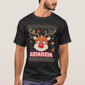 T-shirt Reindeer Dziadzia Face Joyeux Noël Père Noël Elf S