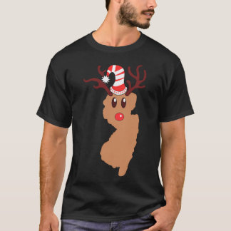 T-shirt Reindeer Face New Jersey Reindeer Head Antlers