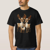 T-shirt Reindeer Family – Cute Christmas Winter Animal Des (Devant)