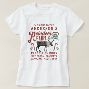 T-shirt Reindeer Farm Russe Vintage Farmhouse Nom de famil