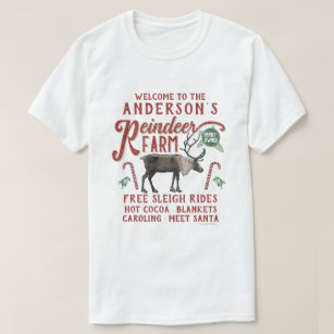 T-shirt Reindeer Farm Russe Vintage Farmhouse Nom personna