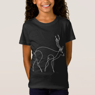 T-Shirt Reindeer Line Art Elk Minimaliste X Mas Cool Chris
