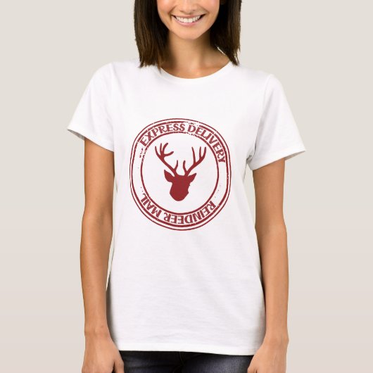 T-shirt Reindeer Mail Postage Stamp (Devant)