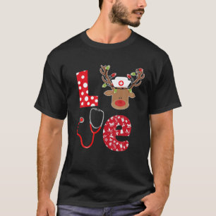 T-shirt Reindeer Nurse Chrismtas 2021