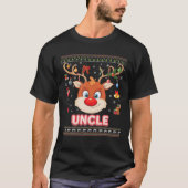 T-shirt Reindeer Oncle Face Joyeux Noël Père Noël Elf Swea (Devant)