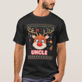 T-shirt Reindeer Oncle Face Joyeux Noël Père Noël Elf Swea