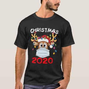 T-shirt Reindeer Portant un Masque Drôle Noël 2020