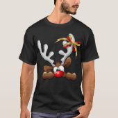 T-shirt Reindeer Puzzled drôle Caractère de Noël (Devant)