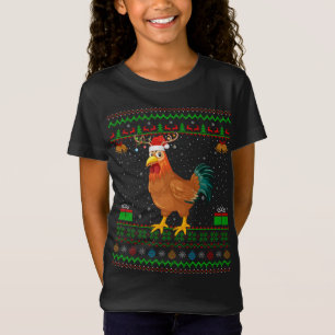 T-Shirt Reindeer Santa Hat Correspondant Roster laide Noël