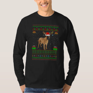 T-shirt Reindeer Santa Hat Correspondant Vilain Bullmastif