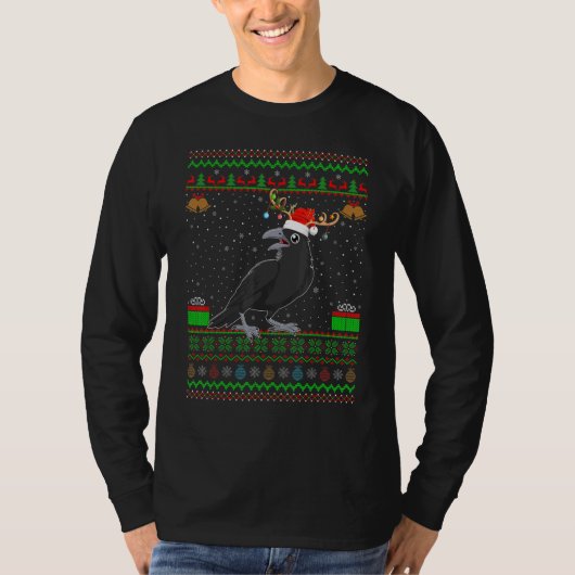 T-shirt Reindeer Santa Hat Correspondant Vilain Corbeau Co (Devant)