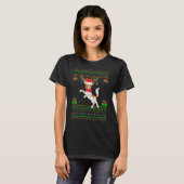 T-shirt Reindeer Santa Hat Correspondant Vilain Weimaraner (Devant entier)