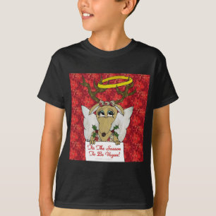 T-shirt Reindeer Tis the Season to be Vegan Cadeaux Vêteme