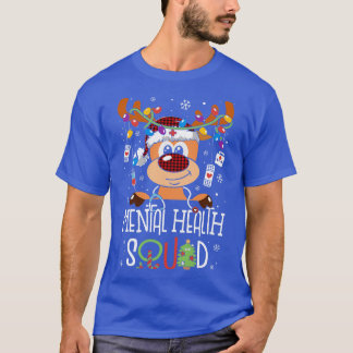 T-shirt Reinder Christmas Mental Health Squad Stethoscope