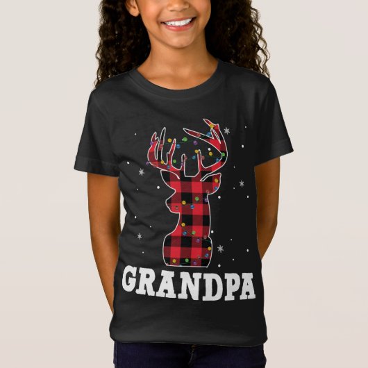 T-Shirt Reinder de Noël Plaid Family Correspondant Pyjama  (Devant)