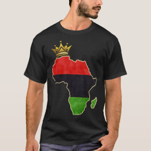T-shirt Reine afro-américaine Pan afro carte drapeau noir