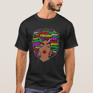 T-shirt Reine Afro Éduquée Puissante