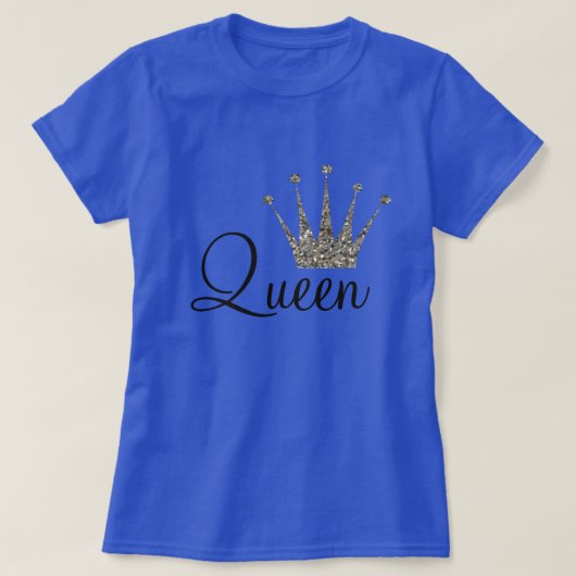 T-shirt Reine argentée de parties scintillantes (Design devant)