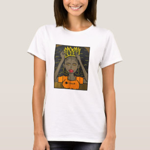 T-shirt Reine avec Afro de la Couronne #queen
