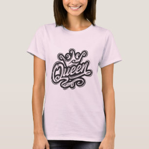 T-shirt Reine avec couronne, conception de la typographie
