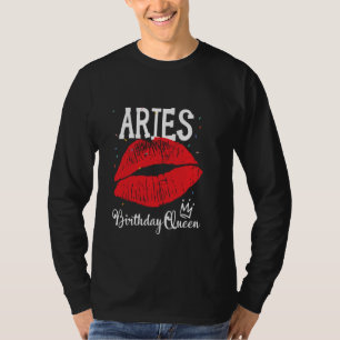 T-shirt Reine Bélier Lèvres Rouges Zodiaque Anniversaire R