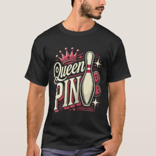 T-shirt Reine Chemise à noeud Joueuse de quilles Ligue de