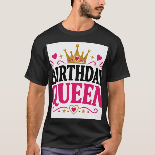 T-shirt Reine d'anniversaire (Devant)
