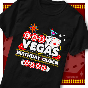 T-shirt Reine d'anniversaire de casino de fête de Las Vega