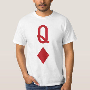 T-shirt Reine de carte de jeu rouge de diamants