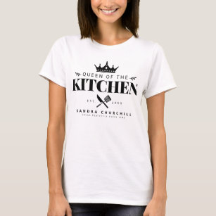 T-shirt Reine de la Couronne de la cuisine Dame Chef perso