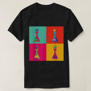 T-shirt Reine d'échecs Colorée Pop Art