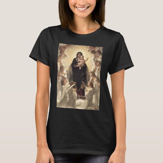 T-shirt Reine des Anges Regina Angelorum par Bouguereau (Devant)