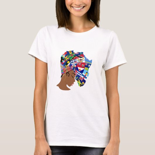 T-shirt Reine des Caraïbes afro (Devant)