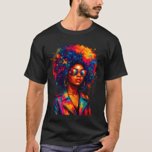 T-shirt Reine des femmes noires Afro Africaine Mélanine qu