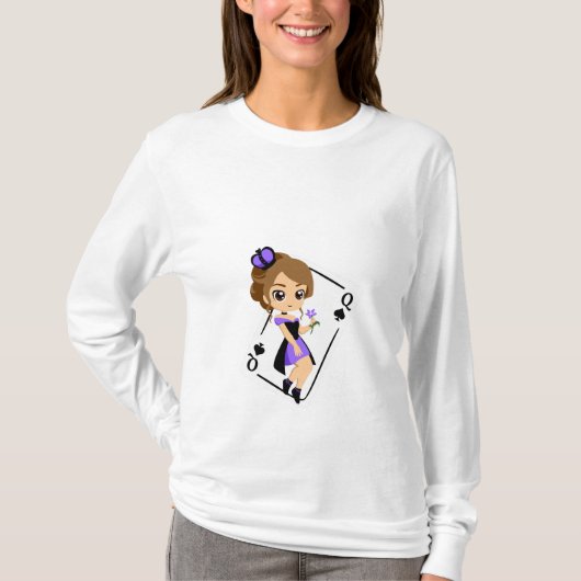 T-shirt "Reine des pique, la longue manche des femmes (Devant)